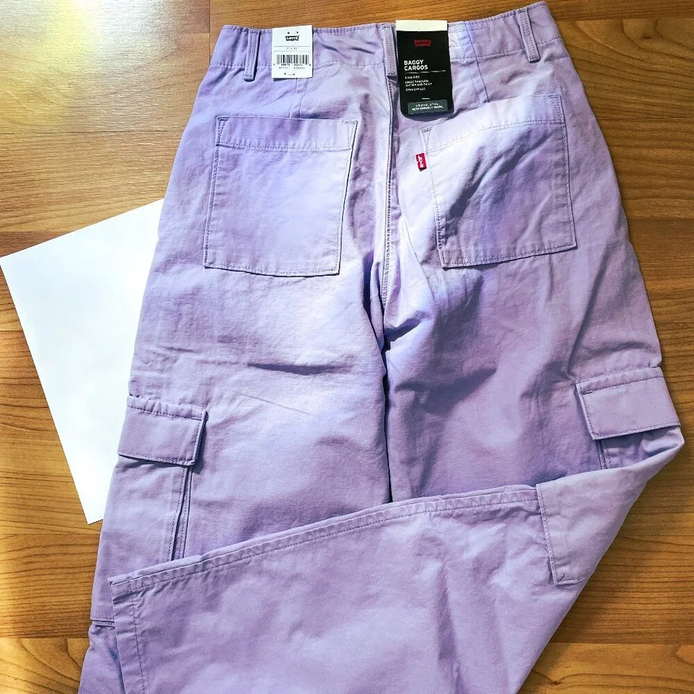 Firm. Levi Strauss CO Women's Purple Rose Cargo Pants. RARE. Ret was$108. - Picture 2 of 10
